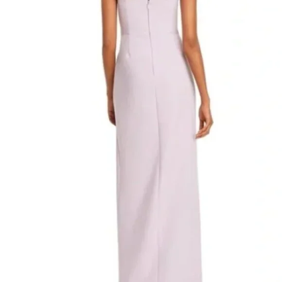 BCBGMaxAzria Lilac Column Strapless Gown w/ Split - Picture 2 of 11